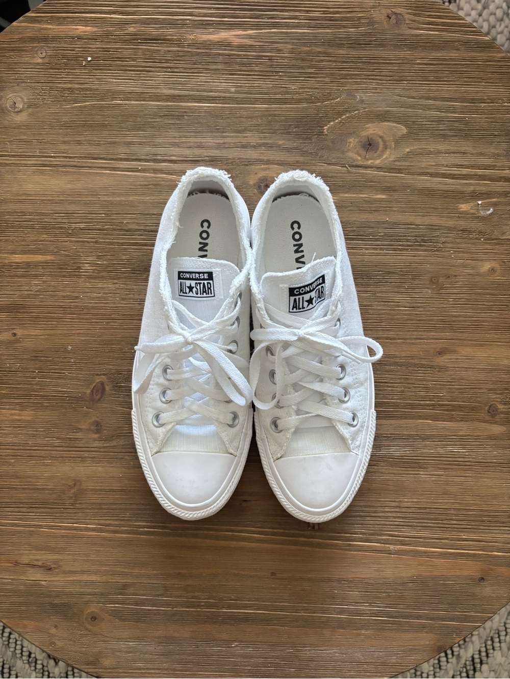 Converse All Star Low Top Sneakers with Frayed Edges